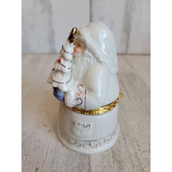 Vintage Santa Claus white trinket box xmas figure decor - Picture 5 of 8